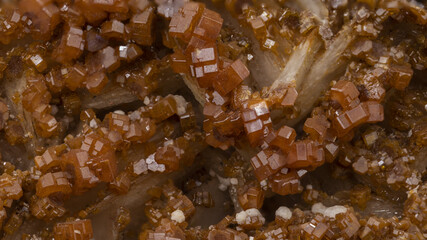 red crystals of a vanadinite mineral specimen