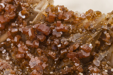 red crystals of a vanadinite mineral specimen