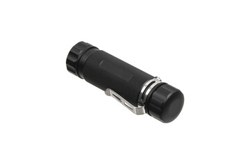 A set for cleaning weapons in a black metal case. Weapon care tools. Isolate on a white back.