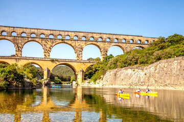 Fototapeta premium Pont Du Gard, römisches Aquädukt, Vers Pont Du Gard, Frankreich 