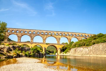 Foto auf Alu-Dibond Pont du Gard Pont Du Gard, römisches Aquädukt, Vers Pont Du Gard, Frankreich 