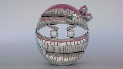 A highly reflective 3D Illustration of an object-artefact-art piece related to Ninja or Samurai. Modelers, Designers, and Artists must watch the mesh closely to easily make a version of their own.