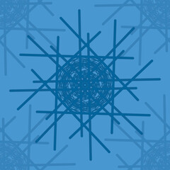 Fototapeta premium Seamless Christmas,New Year pattern doodle with hand random drawn snowflakes.Wrapping paper for presents,funny textile fabric print,design,decor,food wrap,backgrounds.Raster copy in blue, azure colors