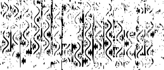 Rough texture. Broken plaster wall effect. Grunge worn damask pattern design. Distressed fabric texture. Overlay texture design. Vector illustration. Eps10.