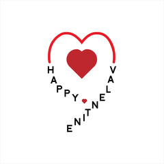 Happy valentines day. Valentine greeting card design with number nine and heart concept.