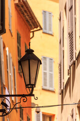 Fototapeta na wymiar Streetlamp in Antibes, France