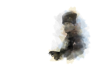 Ataturk portrait illustration. Leader ataturk portrait
