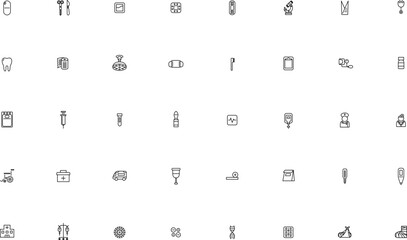 ミニ医療の線画イラストアイコンセット