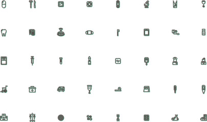 ミニ医療のイラストアイコンセット カラーシャドウ