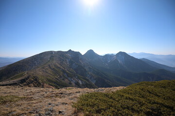 landscape of Yatsugatake mountain range in Japan
