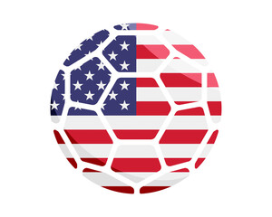 Soccer ball with flag. Transparent background.
