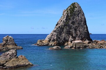 Fototapeta na wymiar 南さつま海道八景　屏風岩の風景 