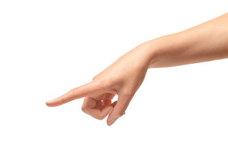 Woman's Hand Points a Fnger.