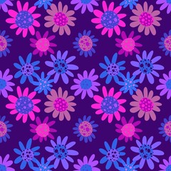 Floral seamless flower pattern for wrapping and linens and fabrics and clothes print and kids and kitchen textiles