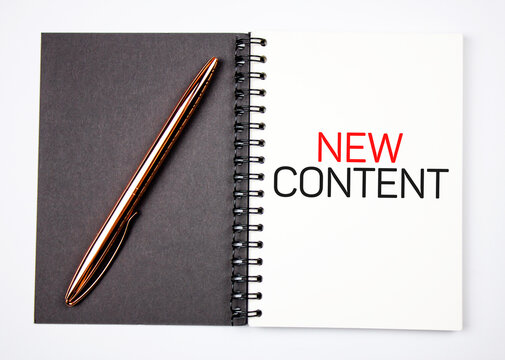 New content. Concept text creation or development of new content.