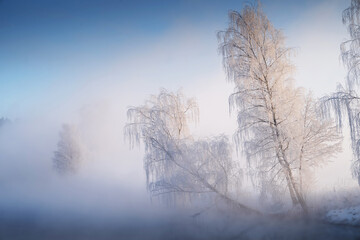 Winter sunrise at the river