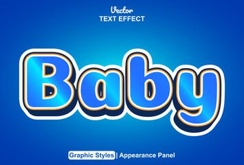baby text effect with graphic style and editable.