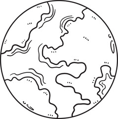 Earth Day Isolated Coloring Page for Kids