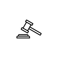 Gavel icon vector illustration. judge gavel sign and symbol. law icon. auction hammer