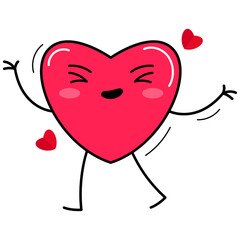 Heart Character Illustration With A Red Ribbon