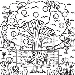 Earth Day Love Earth Coloring Page for Kids