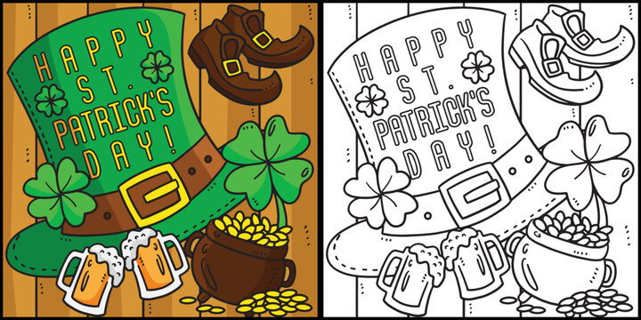Happy St. Patricks Day Leprechaun Hat Illustration