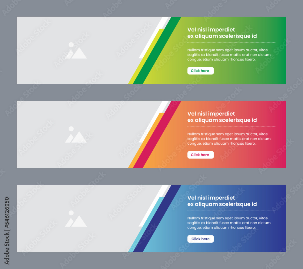 Poster set of web banner design template in vector illustration.