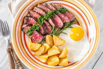 Sliced beef steak
