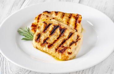 Portion of Halloumi cheese