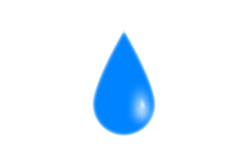 Illustration of blue water drop with glitter on transparent background.