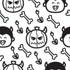 Halloween character cartoon illustration pattern design