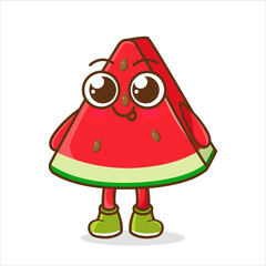 Watermelon slice smile, Smiling Cartoon Watermelon.