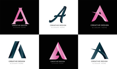 Modern minimal letter A logo collection 