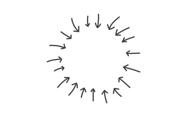 arrows line pointing to center