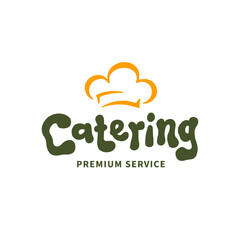 Restaurant chef design with catering service logo template
