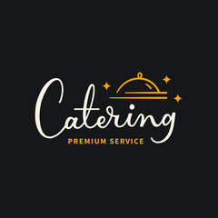 Restaurant chef design with catering service logo template