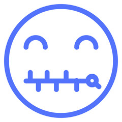 Emoji Lips Speechless Emotion Emoticon Icon