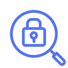 Find Glass Lock Magnifier Search Secure Icon