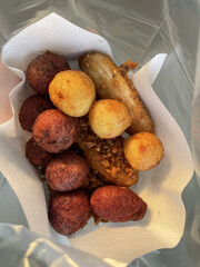 Thai Fried Sweet Potato Balls. Local people's favorite street desserts. 