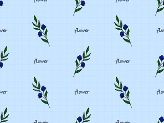 Flower cartoon character seamless pattern on sky blue background