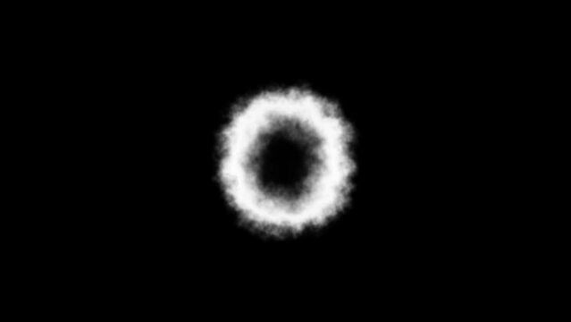 O or Oxygen Molecule Symbol Smoke Cloud Text Effects Animation on Black Background and Green Screen