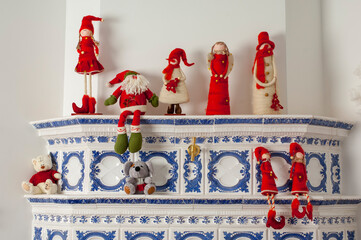 christmas decorations in the interior. christmas toys decorations and symbols.