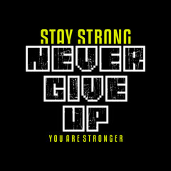 never give up motivational quotes t shirt design graphic vector
