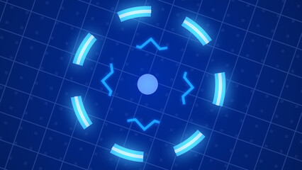 Futuristic technology hud animation, digital modern hud background RGB. Hologram, futuristic interface.