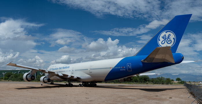 A GE Propulsion Test Platform Boeing 747 on display at the Pima Air and Space Museum