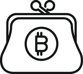 Digital wallet icon outline vector. Crypto money. Finance payment