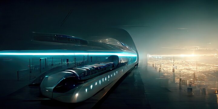 Hyperloop is a proposed high-speed transportation system for both public and goods transport, concept illustration