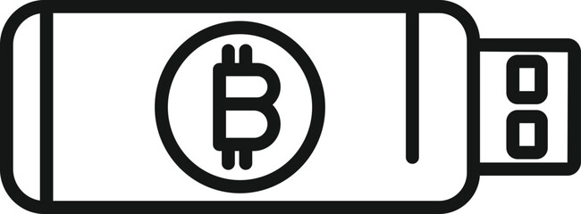 Cryptocurrency usb icon outline vector. Bitcoin money. Crypto business