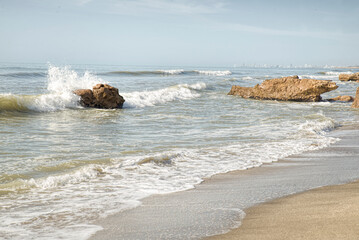Fototapeta premium Marine landscape , Mar del Plata beaches and coast
