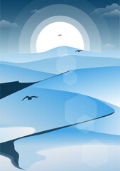 vertical background, flat illustration of a desert background, desert illustration for phone walpaper, desert walpaper for book cover, book cover design